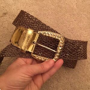 Vintage Gold Buckle Woven Belt